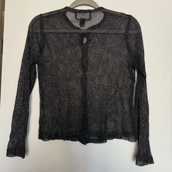Y2K Vintage Metallic Mesh Cardigan size 8 - Picture 3 of 7
